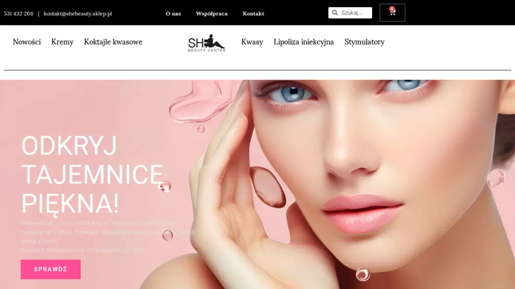 Produkty do medycyny estetycznej SheBeauty - zrzut ekranu