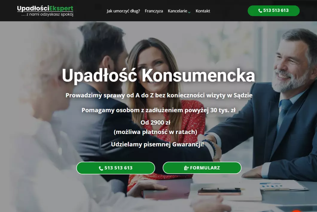 Upadłość Konsumencka - Upadłości Ekspert - zrzut ekranu