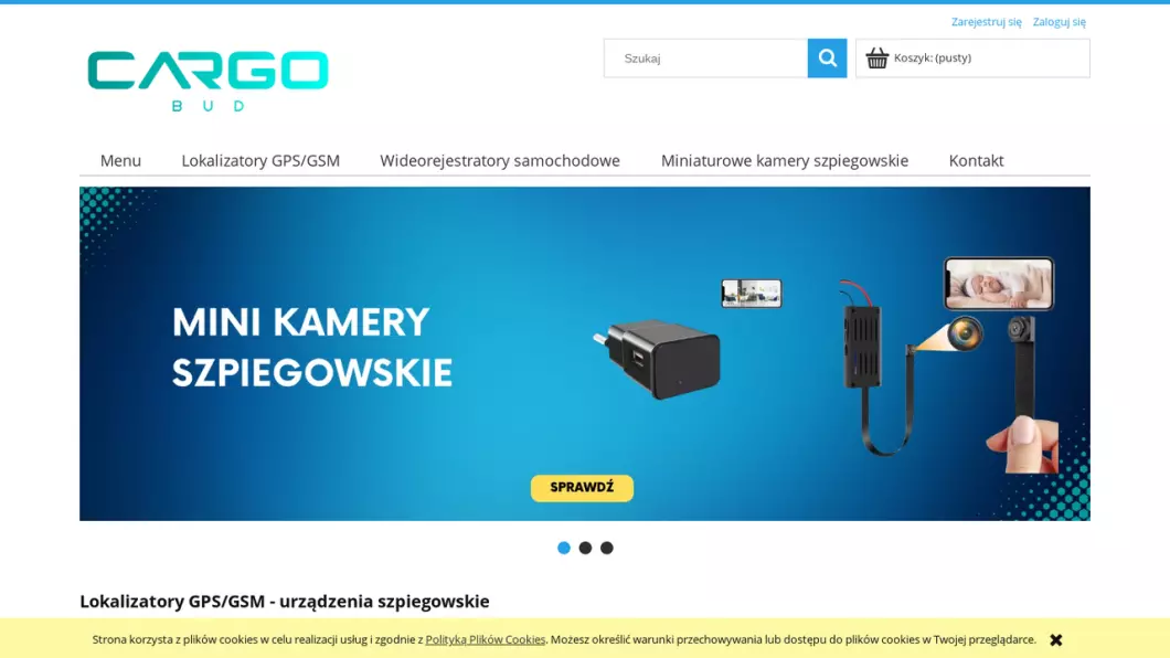 Lokalizatory GPS/GSM - urządzenia szpiegowskie | Sklep internetowy Cargo-Bud - zrzut ekranu