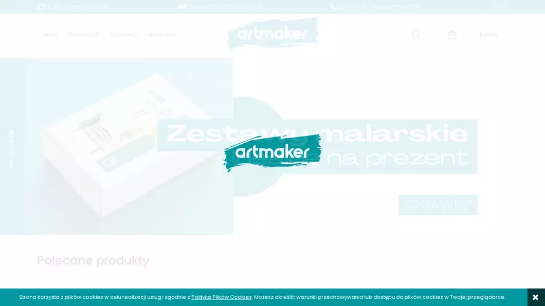 Sklep plastyczny - Artmaker.pl - zrzut ekranu
